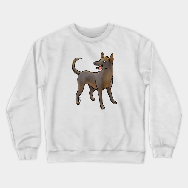Dog - Xoloitzcuintli - Hairless Brown Crewneck Sweatshirt by Jen's Dogs Custom Gifts and Designs